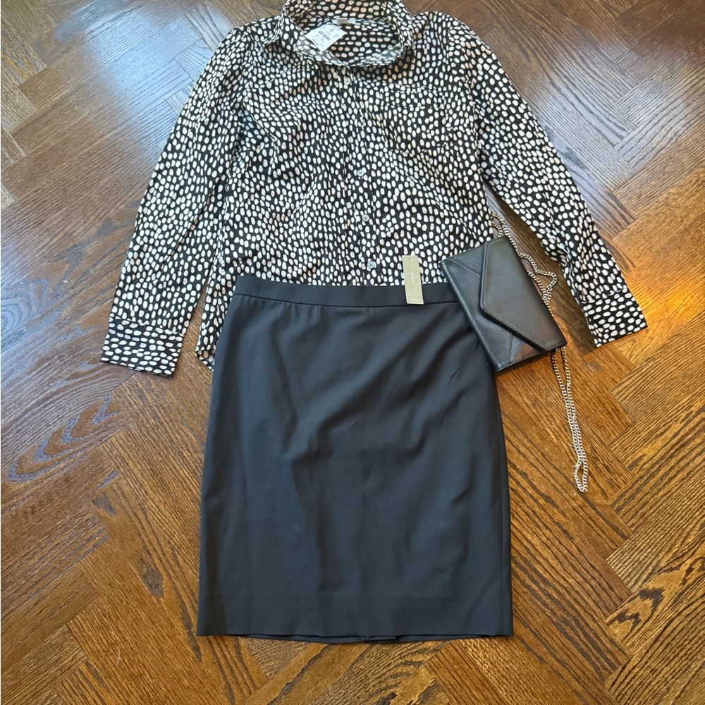 NWT J Crew cotton poplin button dress blouse size S